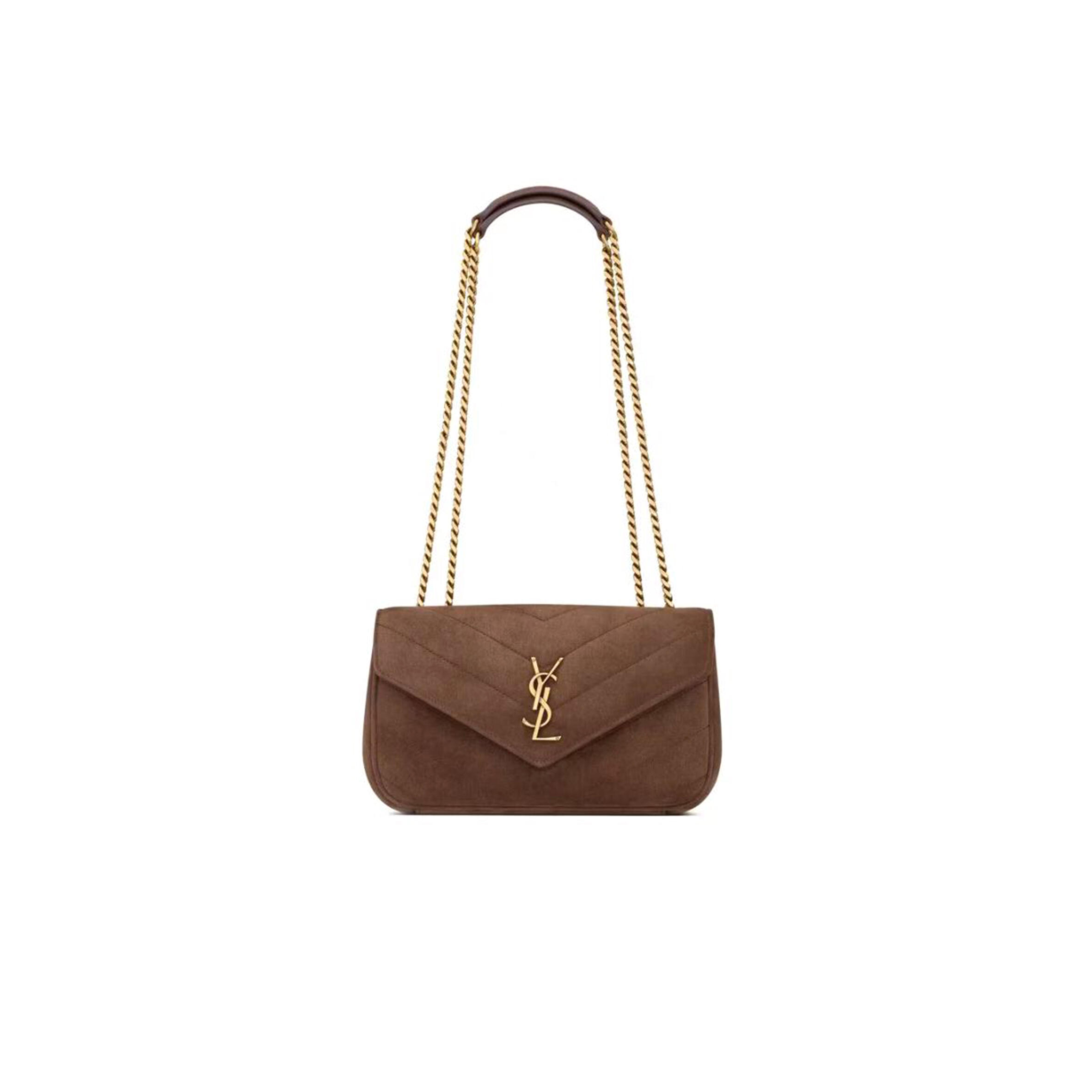 YSL LOULOU SMALL IN MATELASSÉ SUEDE 801437 (24*14*6cm)